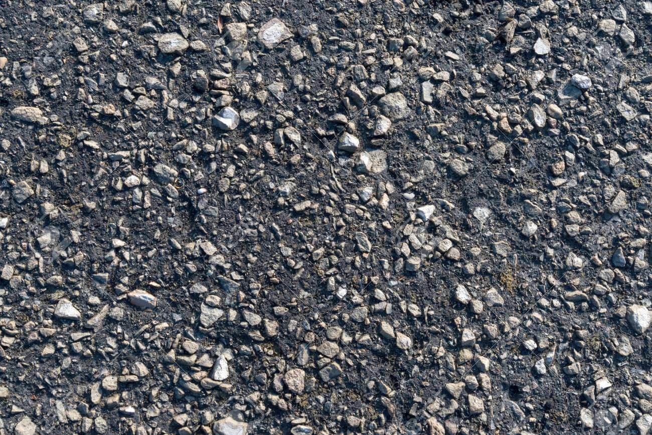 Close-up view of porous asphalt pavement
